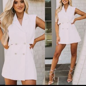White blazer romper NWT